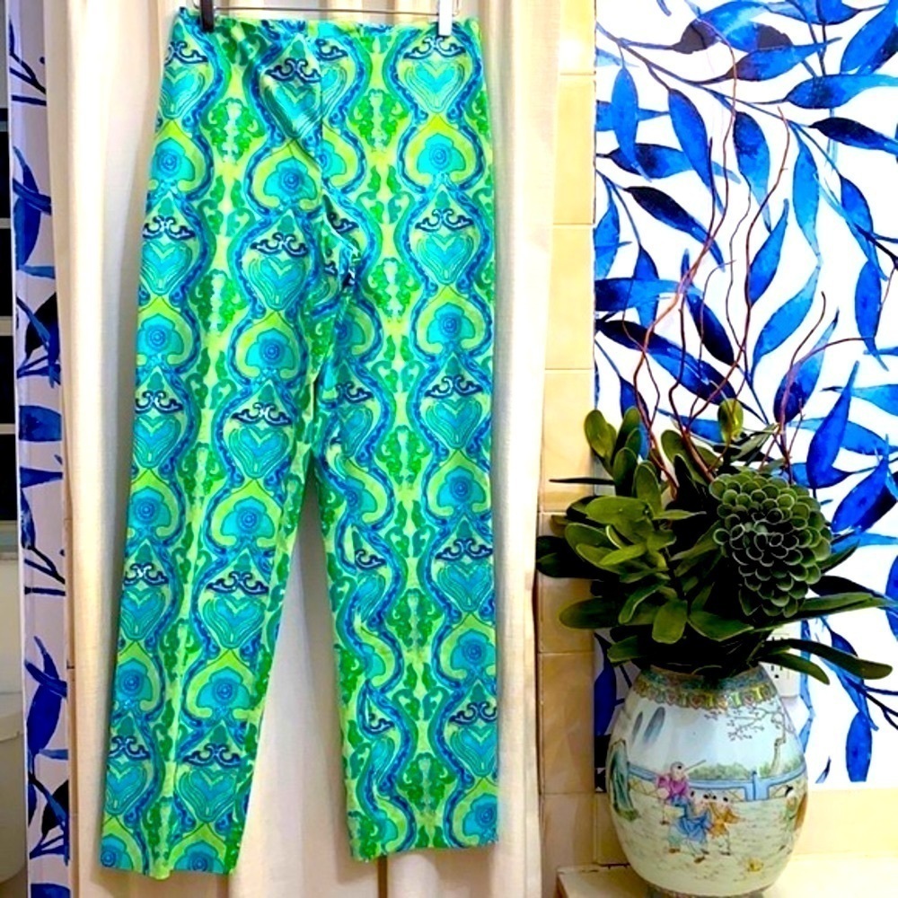 Women’s J. McLaughlin Blue and Green with Sequins Pants Size 4